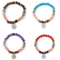 Gemstone Bracelets with Zinc Alloy & Unisex 8mm Length Approx 7-8.6 Inch Sold By Bag