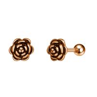 Stainless Steel Ear Piercing Jewelry 316L Stainless Steel Flower Vacuum Ion Plating fashion jewelry & for woman & blacken Sold By PC