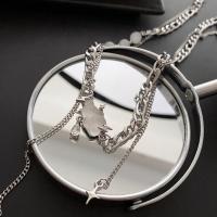 Titanstahl Halskette, mit Kristall, Wolke, Modeschmuck & für Frau, originale Farbe, 19.40x10.70mm, Länge 42 cm, verkauft von PC