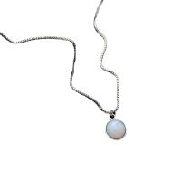 Titanium Steel Necklace with Resin with 5cm extender chain Dome Vacuum Ion Plating fashion jewelry & adjustable & for woman Length 41 cm Sold By PC