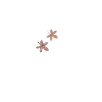 Cyrkonia mikro Brukuje Mosiądz Kolczyk, Kwiat, Platerowane w kolorze złota, biżuteria moda & mikro utorować cyrkonia & dla kobiety, bez zawartości niklu, ołowiu i kadmu, 11.50x12.20mm, sprzedane przez para