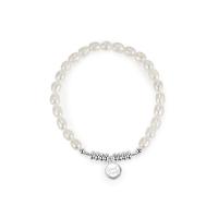 Freshwater Cultured Pearl Bracelet, 925 Sterling Silver, with Freshwater Pearl, handmade, fashion jewelry & for woman, silver color, Length:16 cm, Sold By PC