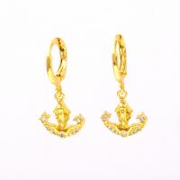 Cubic Zirconia Micro Pave Brass Earring, real gold plated, different styles for choice & micro pave cubic zirconia & for woman, gold, 25x15mm, Sold By Pair