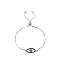 Evil Eye šperky náramek, Mosaz, Nastavitelný & různé styly pro výběr & micro vydláždit kubické zirkony & pro ženy, více barev na výběr, 80mm, Prodáno By PC
