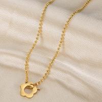 Titanium Steel Necklace, gold color plated, fashion jewelry & for woman, gold, 13mm, Length:Approx 17.7 Inch, Sold By PC