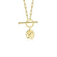 Серебряное ожерелье, 925 пробы, плакирован золотом, ювелирные изделия моды & Женский, золотой, 12.50x28mm, длина:39 см, продается PC