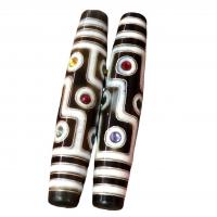 Ágata natural tibetano Dzi Beads, Ágata tibetana, Vintage & DIY, Mais cores pare escolha, 80x15mm, vendido por PC