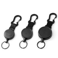 ABS Plastic Easy Pulling Buckle with Tiger Tail Wire Round Unisex & retractable black Sold By PC