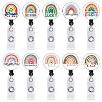 ABS Plastic Badge Holder, Round, Unisex & retractable, more colors for choice, 85x32mm, Sold By PC