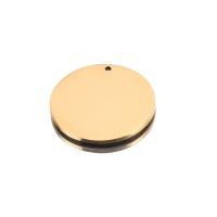 Edelstahl Etikette, 304 Edelstahl, rund, vergoldet, DIY & verschiedene Größen vorhanden, verkauft von PC