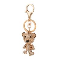 Bag Purse Charms Keyrings Keychains Zinc Alloy Tiger plated with rhinestone Sold By PC