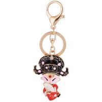 Bag Purse Charms Keyrings Keychains Zinc Alloy Cartoon gold color plated & enamel & with rhinestone Sold By PC