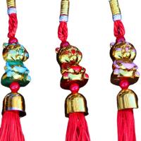 Hanging Ornaments, Mercerized Polyester Yarn, with Plastic, enamel, more colors for choice, 300mm, 10PCs/Lot, Sold By Lot