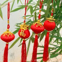 Hanging Ornaments Mercerized Polyester Yarn with Plastic Lantern red Sold By Lot