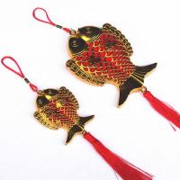 Hanging Ornaments, Plastic, with Mercerized Polyester Yarn, Fish, different size for choice, red, 10PCs/Lot, Sold By Lot