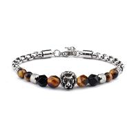 Gemstone Bracelets Titanium Steel with Gemstone & for man original color Length Approx 7.48 Inch Sold By PC