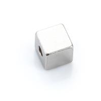 Stainless Steel Spacer Beads Titanium Steel Square polished DIY original color Approx 4mm Sold By PC