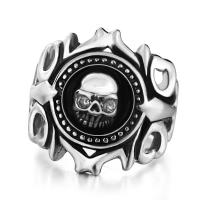 Пальцевидное Кольцо Титановой Стали, титан, Другое покрытие, разный размер для выбора & Мужский & чернеют, серебряный, продается PC