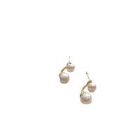 Freshwater Pearl øreringe, Messing, med Ferskvandsperle, guldfarve belagt, mode smykker & for kvinde, to forskellige farvede, 73x17.70mm, Solgt af par