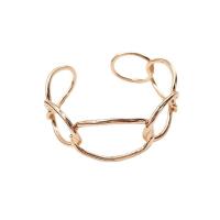 ferro abertura da pulseira, banhado, joias de moda & para mulher & vazio, rosa dourado, 160x22x55mm, vendido por PC