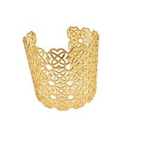 Jern Cuff Bangle, guldfarve belagt, Justerbar & mode smykker & for kvinde & hule, 56mm, Solgt af PC