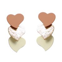 Zinc Alloy Drop Earrings Heart plated fashion jewelry & for woman Sold By Pair