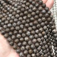 Natural Snowflake Obsidian Beads, Round, DIY & different size for choice, Sold Per Approx 38 cm Strand