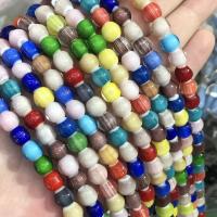 Perles murano faites à la main , chalumeau, Rond, vernis au four, DIY, couleurs mélangées, 8mm, Vendu par Environ 38 cm brin