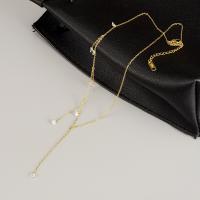 Edelstahl Schmuck Halskette, 316 L Edelstahl, mit kubischer Zirkonia, mit Verlängerungskettchen von 4.5cm, Modeschmuck & für Frau, goldfarben, 4mm, Länge:ca. 41 cm, verkauft von PC