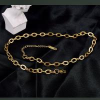 Collar de acero inoxidable de la joyería, acero inoxidable 316L, con 5cm extender cadena, para mujer, dorado, longitud:aproximado 35 cm, Vendido por UD