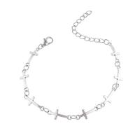 Zinc Alloy Bracelet Cross silver color plated for woman nickel lead & cadmium free Length Approx 19-24.5 cm Sold By PC