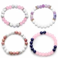 Gemstone Bracelets, with Tibetan Style, plated, Unisex & different styles for choice & with rhinestone, more colors for choice, Length:7.5 Inch, Sold By PC