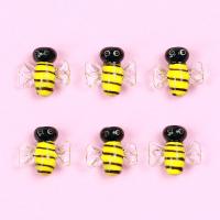 Perles murano animaux, chalumeau, abeille, DIY, couleurs mélangées, 19x21mm, Trou:Environ 2mm, Vendu par PC