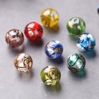 Silberfolie Lampwork Perlen, rund, DIY, keine, 12mm, Bohrung:ca. 2mm, verkauft von PC
