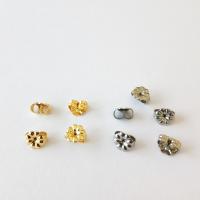 Stainless Steel Ear Nut , 304 Stainless Steel, Flower, Vacuum Ion Plating, DIY, more colors for choice, 5.50x6mm, 100PCs/Bag, Sold By Bag