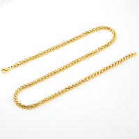 Stainless Steel Chain Necklace, 304 Stainless Steel, 18K gold plated, fashion jewelry & Unisex & different size for choice, golden, Sold By PC