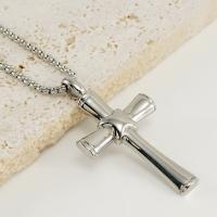 Stainless Steel Jewelry Necklace 304 Stainless Steel with 1.97inch extender chain Cross fashion jewelry & Unisex original color Sold Per Approx 17.72 Inch Strand