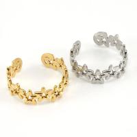 Titanium Steel Finger Ring Star Vacuum Ion Plating fashion jewelry & for woman 7.30mm Sold By PC