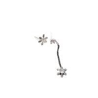 Cubic Zirconia Micro Pave Brass Earring Snowflake silver color plated fashion jewelry & micro pave cubic zirconia & for woman silver color nickel lead & cadmium free 46mm Sold By Pair