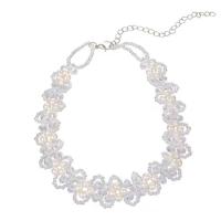 Collar de Cristal, con Perlas plásticas, con 5cm extender cadena, Joyería & para mujer, libre de níquel, plomo & cadmio, longitud:33.6 cm, Vendido por UD
