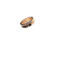 Anillo de dedo de Titantium Acero, Partículas de acero, con Nácar Blanca, Donut, Joyería & unisexo & con diamantes de imitación, dorado, libre de níquel, plomo & cadmio, tamaño:6-9, Vendido por UD