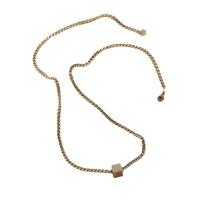 Titanstahl Halskette, mit Verlängerungskettchen von 5cm, Quadrat, Modeschmuck & für Frau, keine, 7.90x7.90mm, Länge:50 cm, verkauft von PC