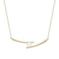 Titanstahl Halskette, mit Kunststoff Perlen, mit Verlängerungskettchen von 5cm, rund, Modeschmuck & für Frau, goldfarben, 54.10x8.60mm, Länge:40 cm, verkauft von PC