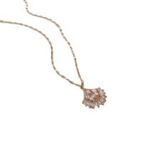 Titanstahl Halskette, mit Verlängerungskettchen von 5cm, Fach, Modeschmuck & für Frau & mit Strass, goldfarben, 20.90x23mm, Länge:38.8 cm, verkauft von PC