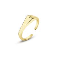 Sterling Silver Jewelry Finger Ring, 925 sterline d'argento, placcato color oro, Regolabile & per la donna, oro, 20.50mm, Venduto da PC