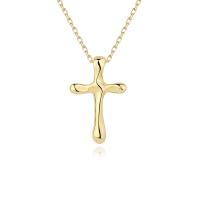925 Sterling Silver Necklaces Cross plated fashion jewelry & for woman Length Approx 17.7 Inch Sold By PC