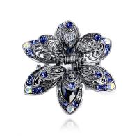 Rhinestone Brooch, Tibetan Style, Flower, plated, for woman & with rhinestone, more colors for choice, nickel, lead & cadmium free, 40x40x25mm, Sold By PC