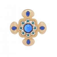 Rhinestone Brooch, Tibetan Style, with Resin & Plastic Pearl, gold color plated, for woman & with rhinestone, more colors for choice, 50mm, Sold By PC