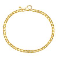 Collar de Latón, metal, con 2.36inch extender cadena, 18K chapado en oro, Vintage & para mujer, libre de níquel, plomo & cadmio, longitud aproximado 14.56 Inch, Vendido por UD