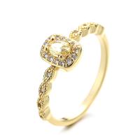Cubic Zirconia Micro Pave Brass Ring, Geometrical Pattern, 18K gold plated, different size for choice & micro pave cubic zirconia & for woman, nickel, lead & cadmium free, 6x8mm, US Ring Size:6-8, Sold By PC